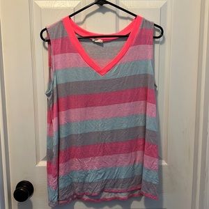 Bibi women’s knit tank multicolored striped size medium